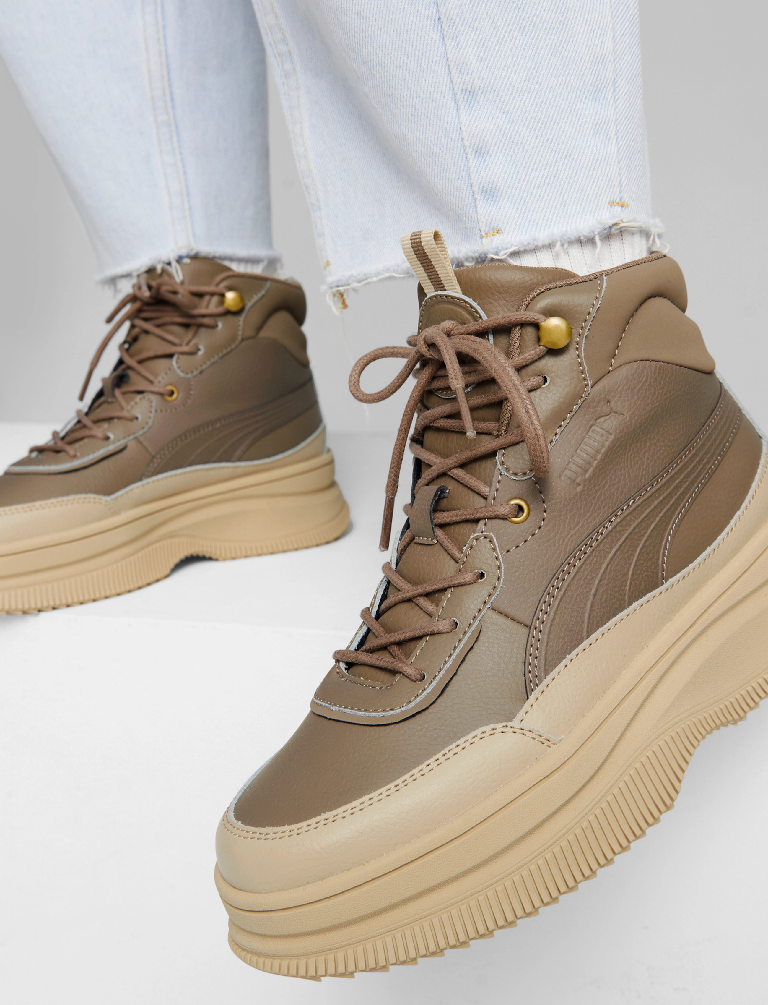 PUMA Mayra, 37, Brown, Sneakers > Sneakers Med Høj Top, Dame