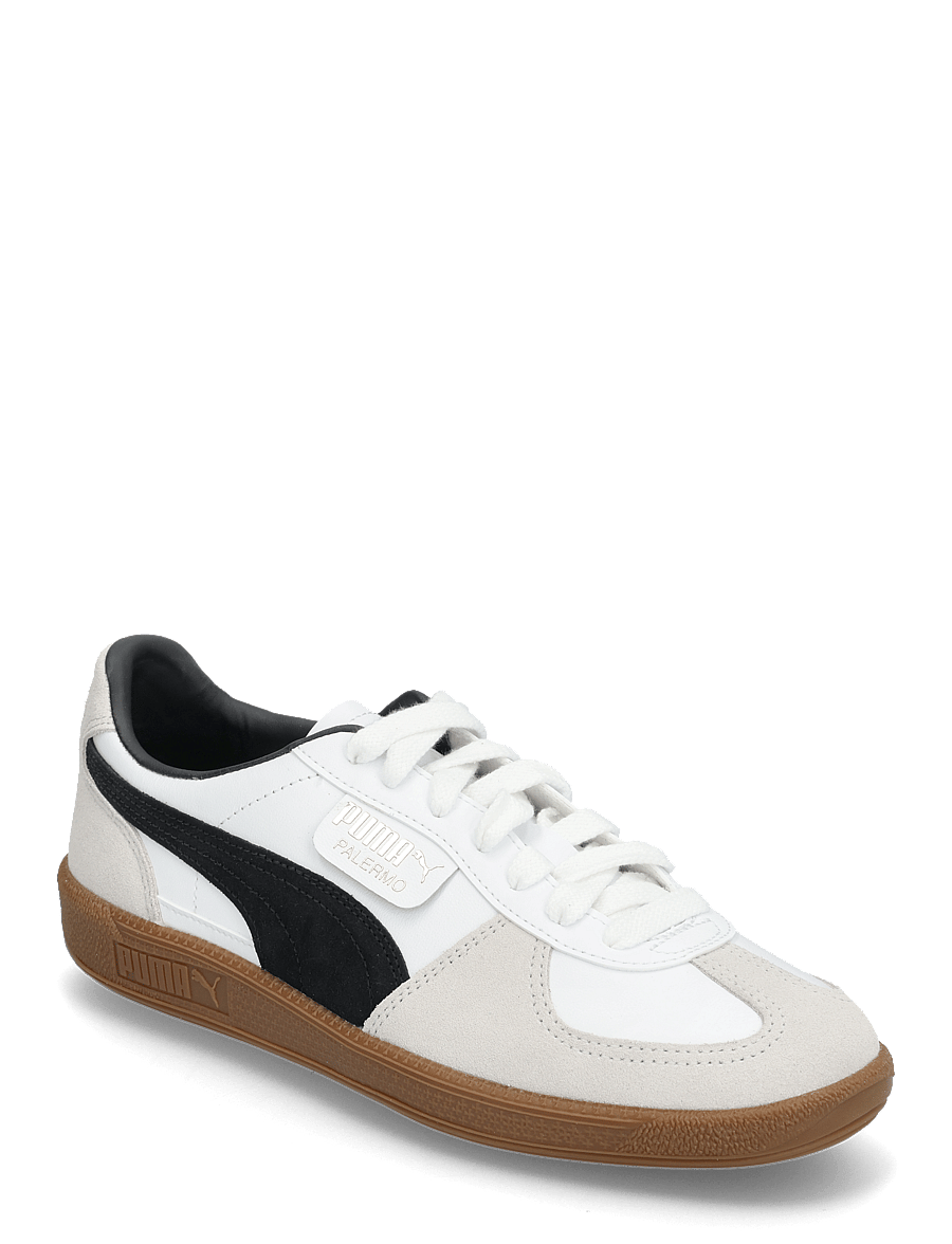 PUMA - Palermo Lth - niedrige sneakers - puma white-vapor gray-gum - 0