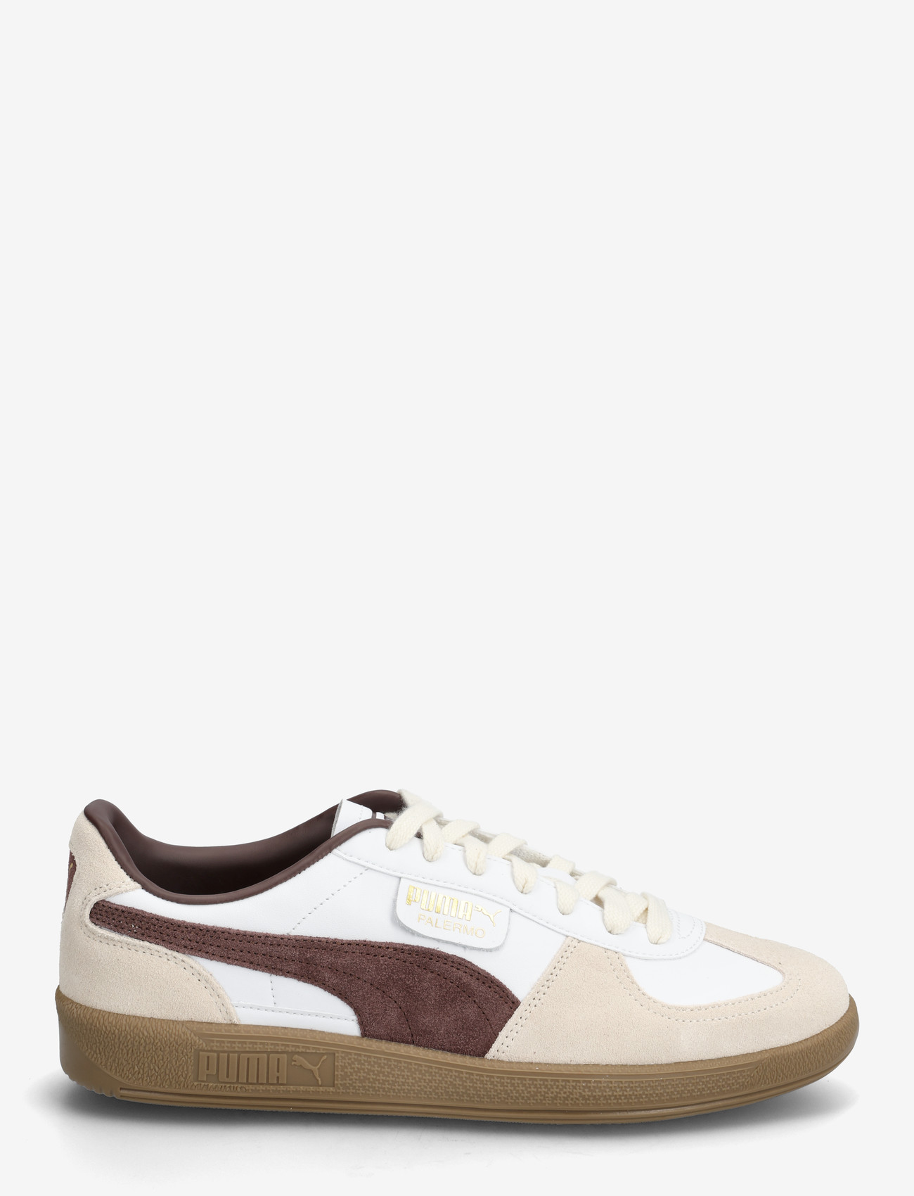 PUMA - Palermo Lth - lave sneakers - puma white-chocolate brown-gum - 1