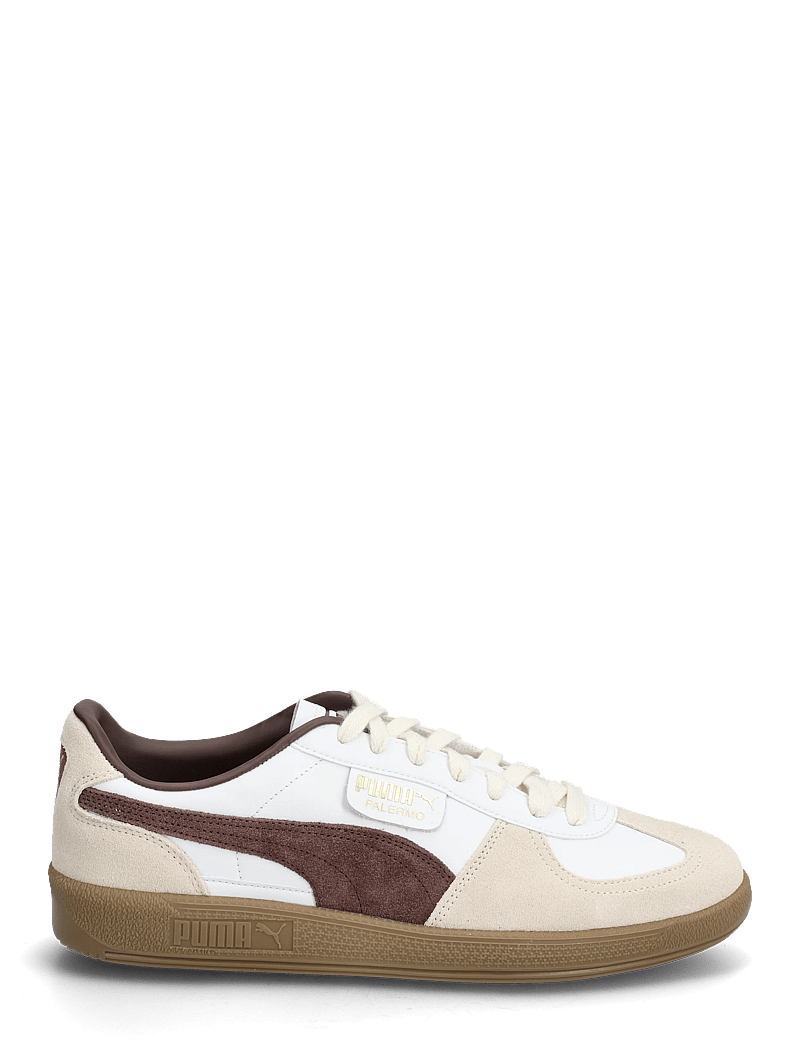 PUMA - Palermo Lth - lave sneakers - puma white-chocolate brown-gum - 1