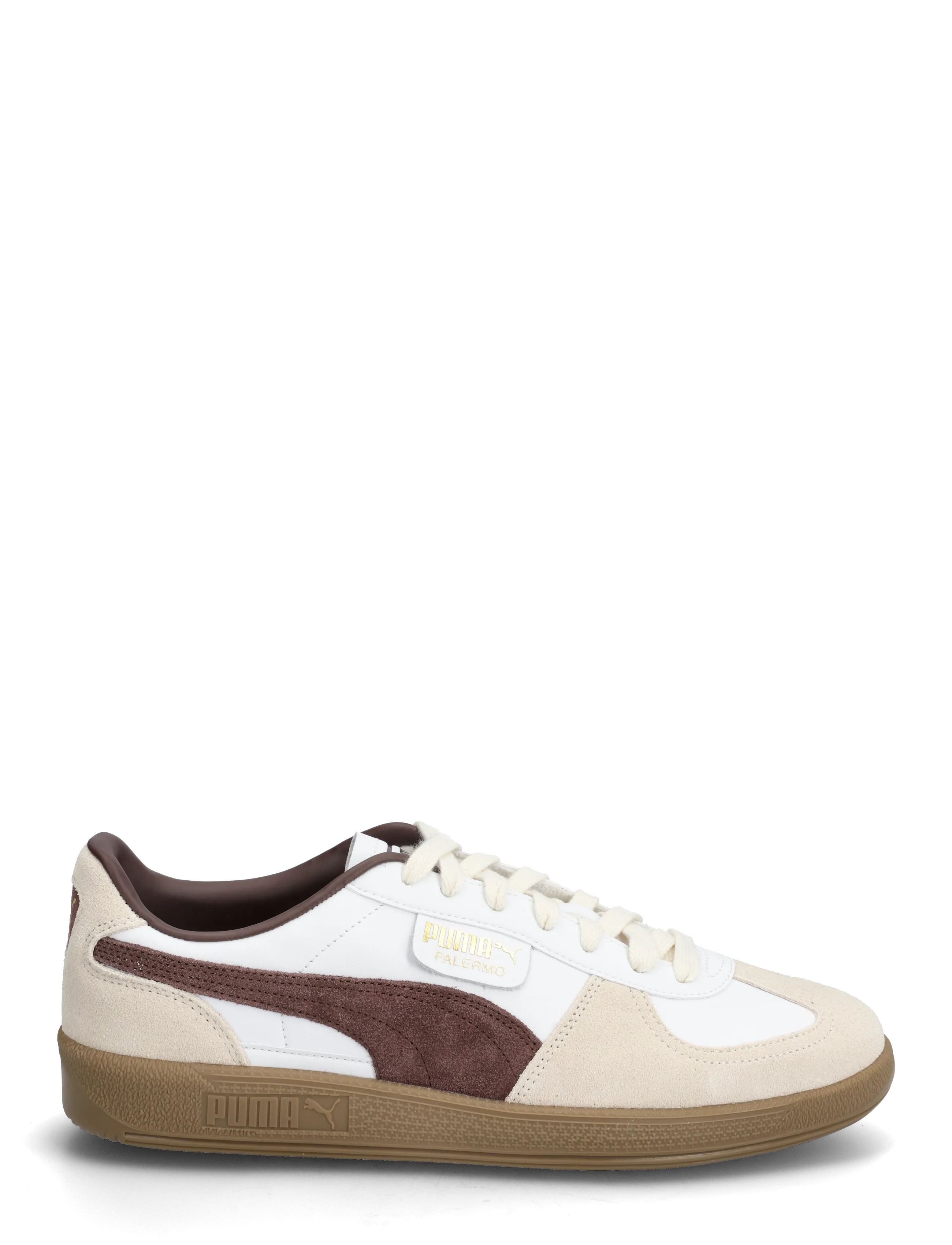 PUMA - Palermo Lth - niedriger schnitt - puma white-chocolate brown-gum - 1