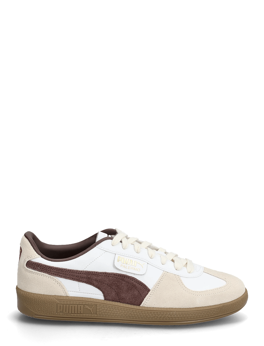 PUMA - Palermo Lth - niedriger schnitt - puma white-chocolate brown-gum - 1