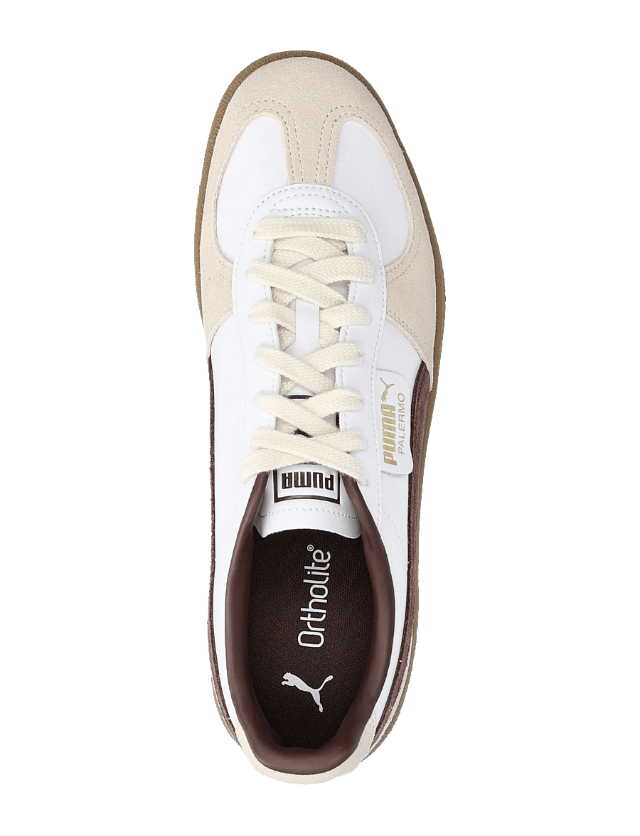 PUMA - Palermo Lth - niedriger schnitt - puma white-chocolate brown-gum - 3