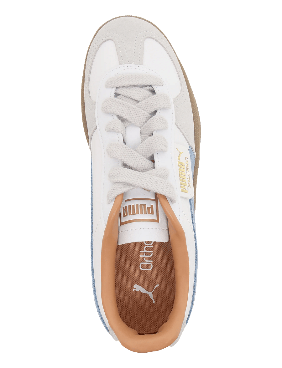 PUMA - Palermo Lth - niedriger schnitt - puma white-zen blue - 3