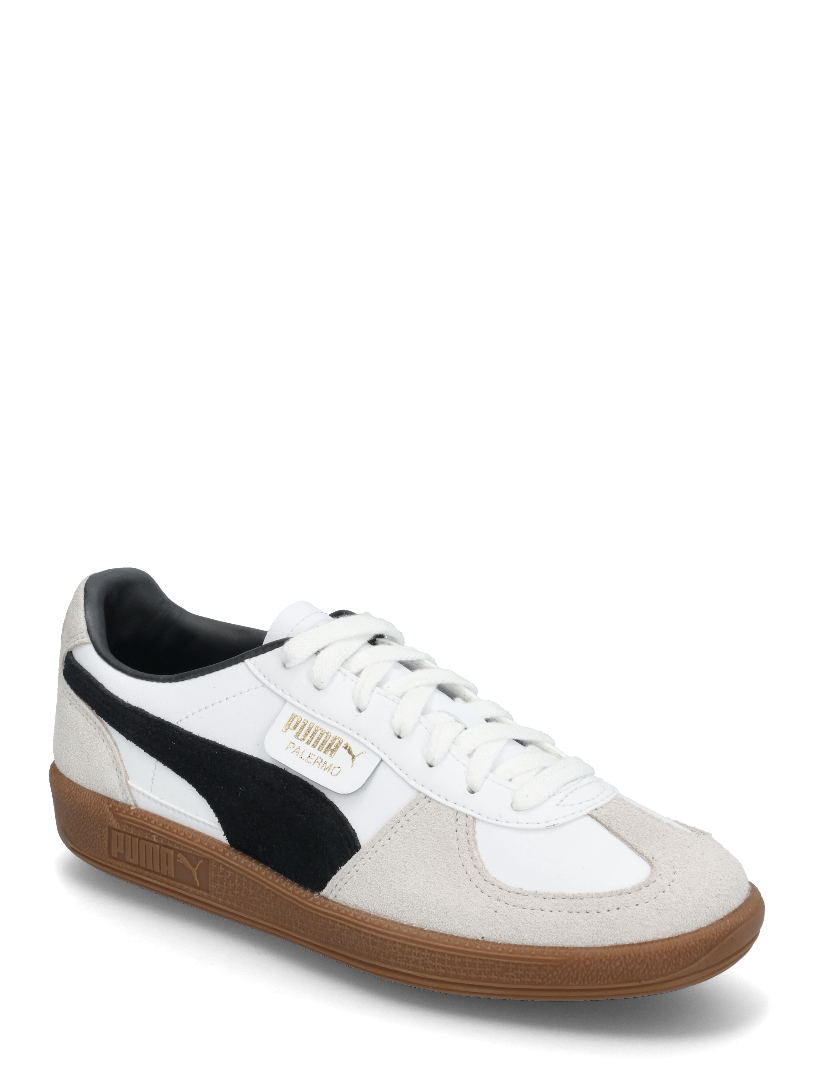 PUMA Palermo Lth Jr - Schuhe - PUMA WHITE-VAPOR GRAY-GUM / white