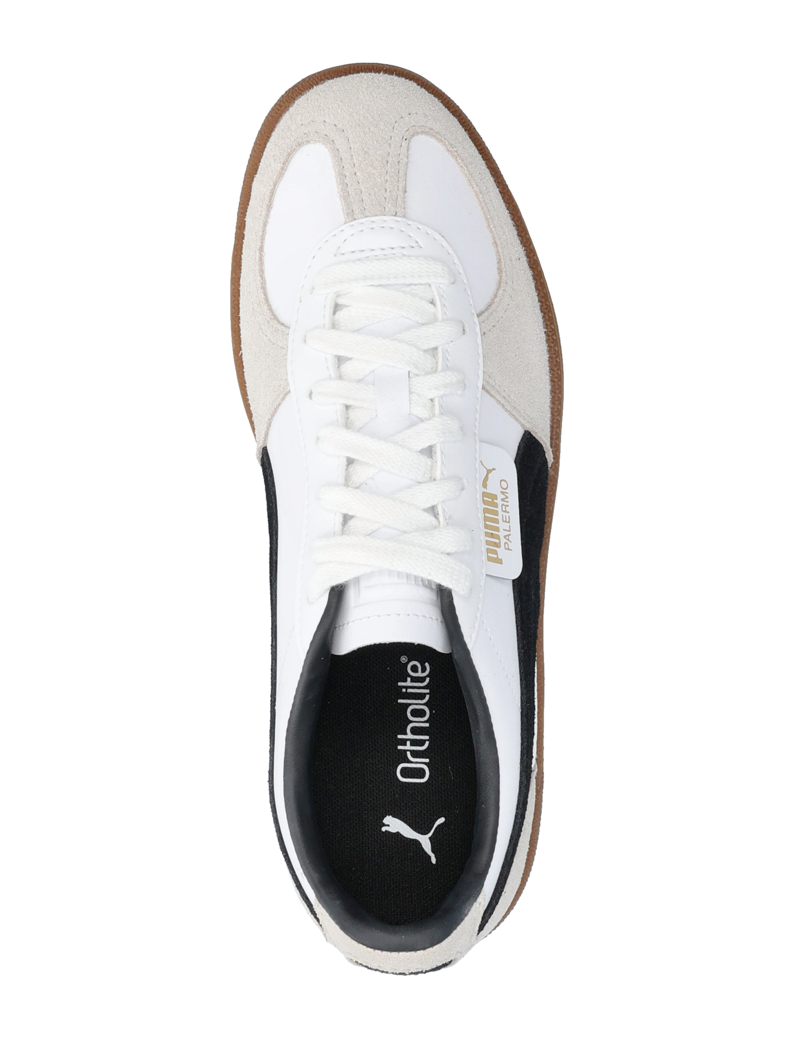 PUMA - Palermo Lth Jr - low-top sneakers - puma white-vapor gray-gum - 3