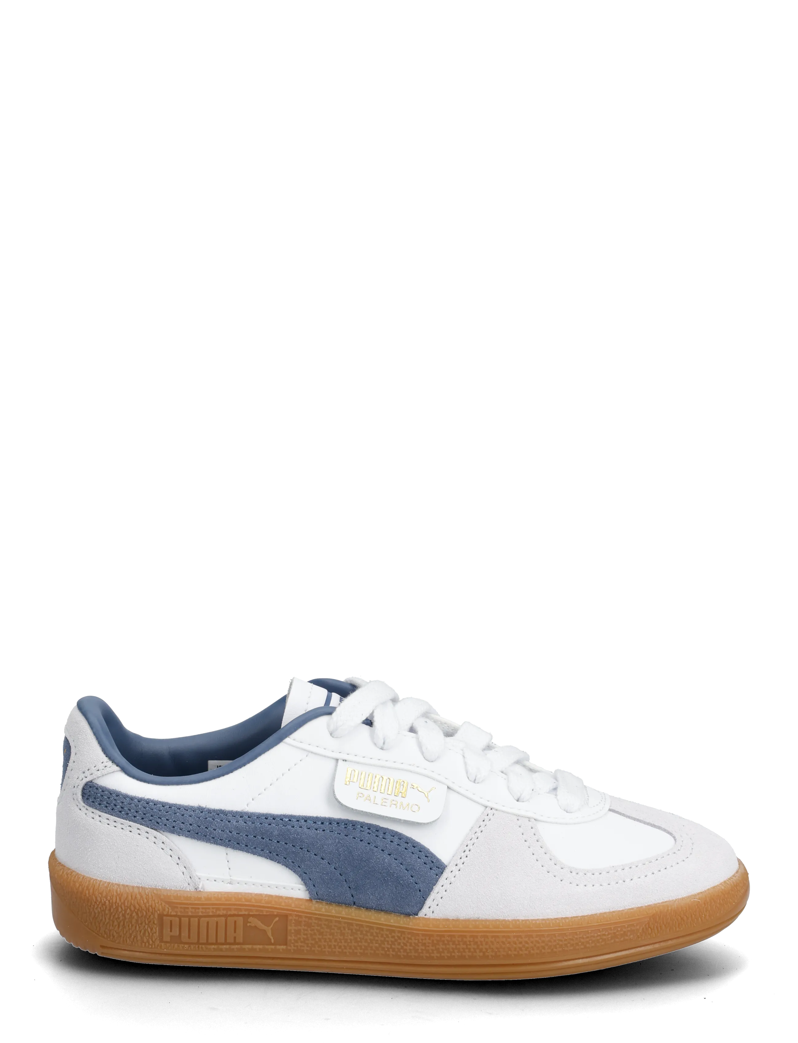 PUMA - Palermo Lth Jr - gode sommertilbud - puma white-dark indigo - 1