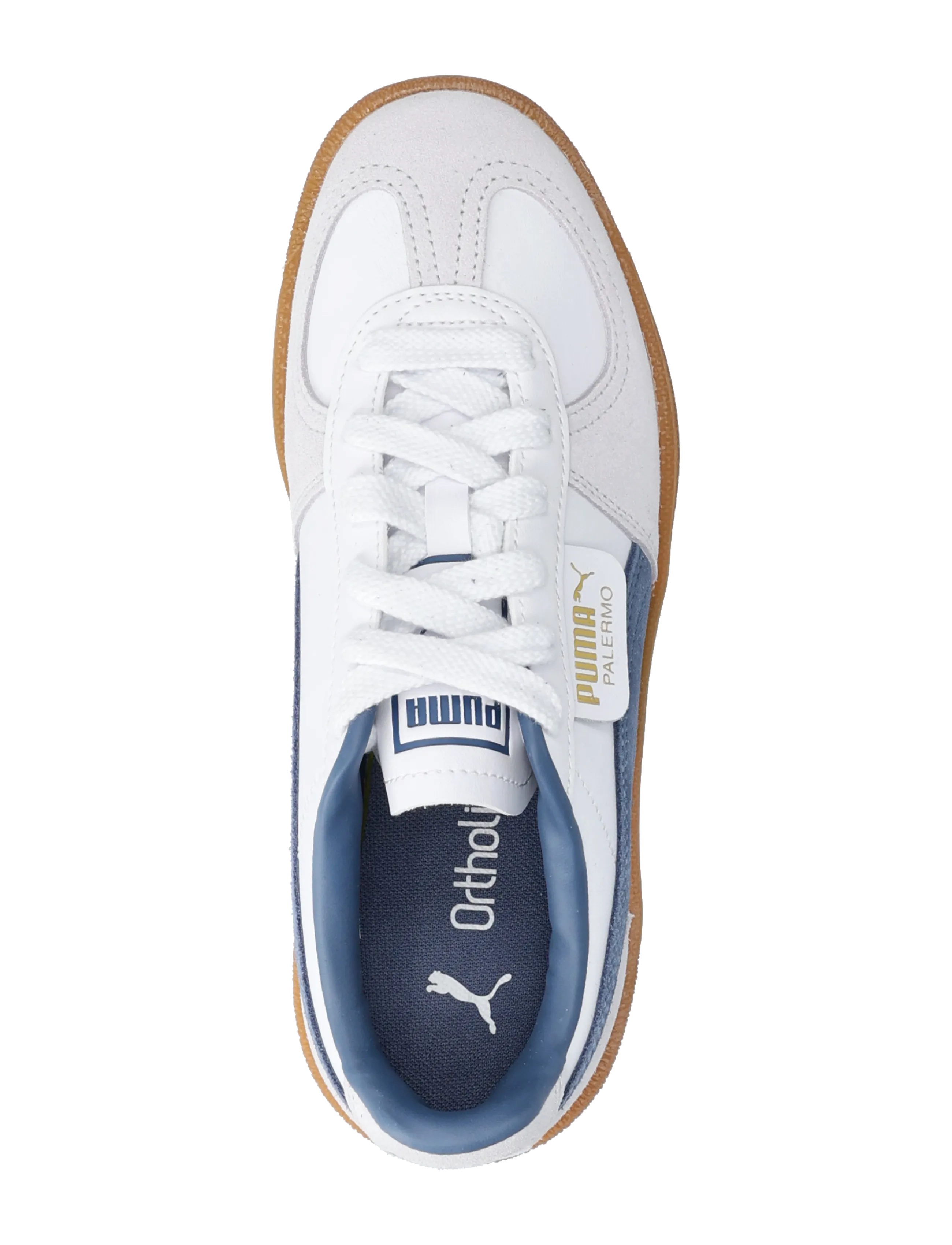 PUMA - Palermo Lth Jr - gode sommertilbud - puma white-dark indigo - 3