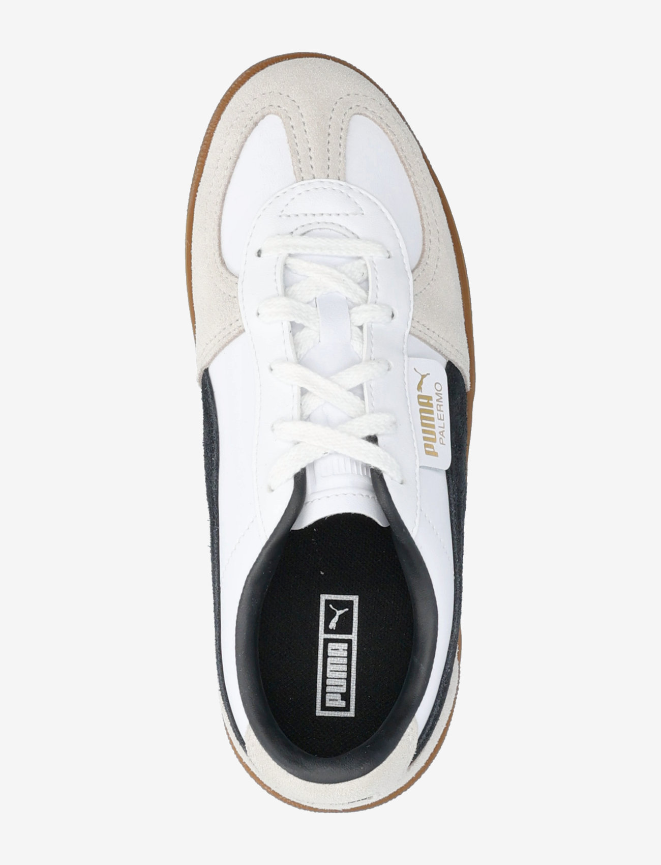 PUMA - Palermo Lth PS - niedriger schnitt - puma white-vapor gray-gum - 3