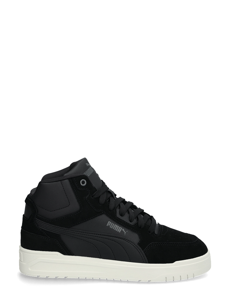 PUMA - Shuffle Downtown Mid Fur - puma black-shadow gray-warm white - 2