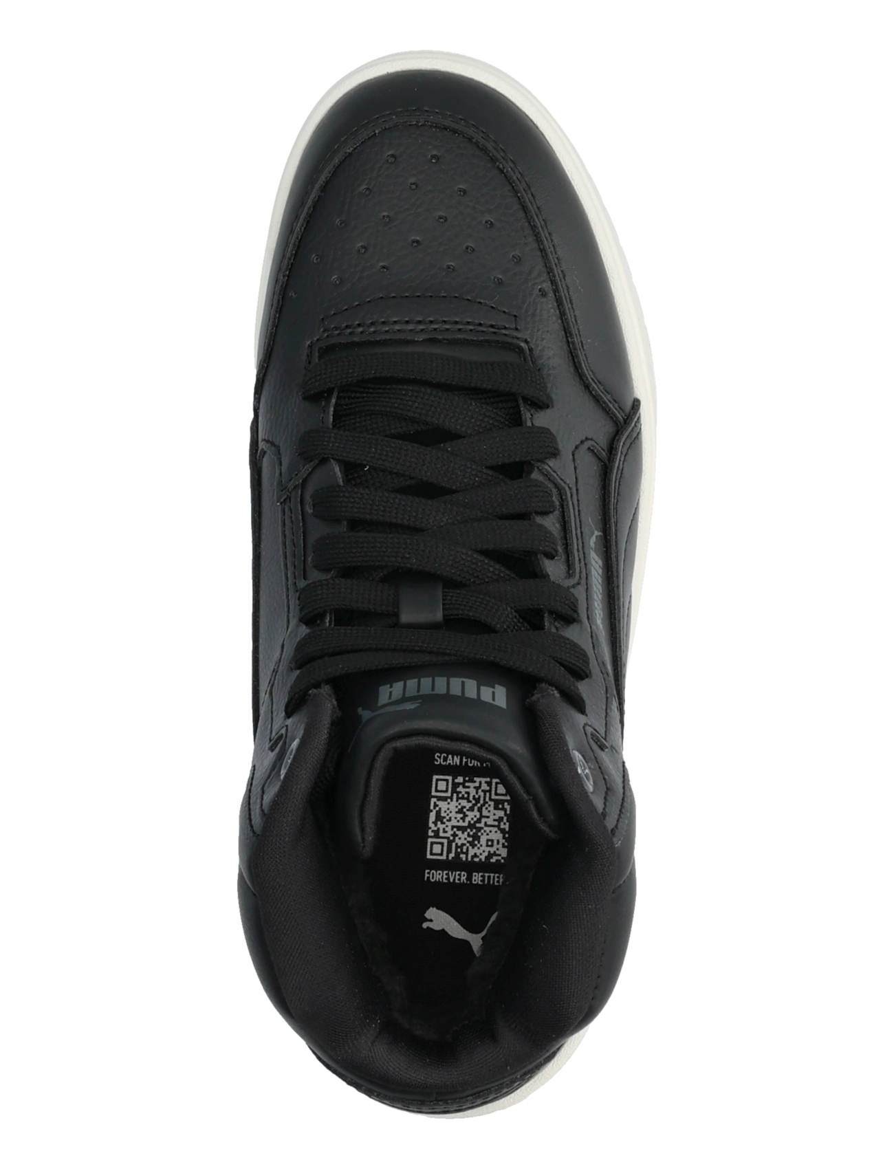 PUMA - Shuffle Downtown Mid Fur Jr - høje sneakers - puma black-shadow gray-warm white - 3