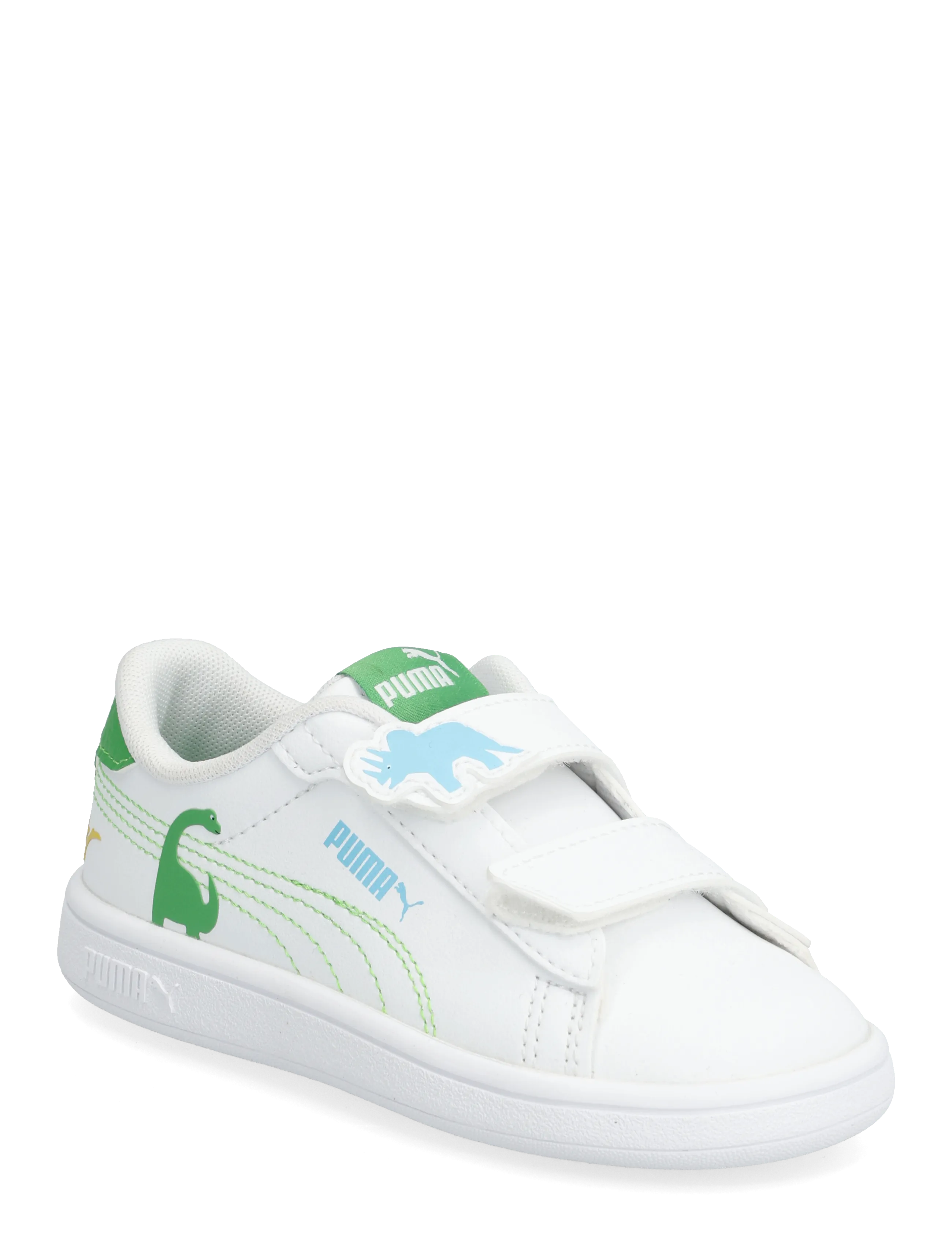 PUMA Puma Smash 3.0 Dino V Inf - Vaikiški batukai - PUMA WHITE-GREEN FRUIT-VIBRANT BLUE / white
