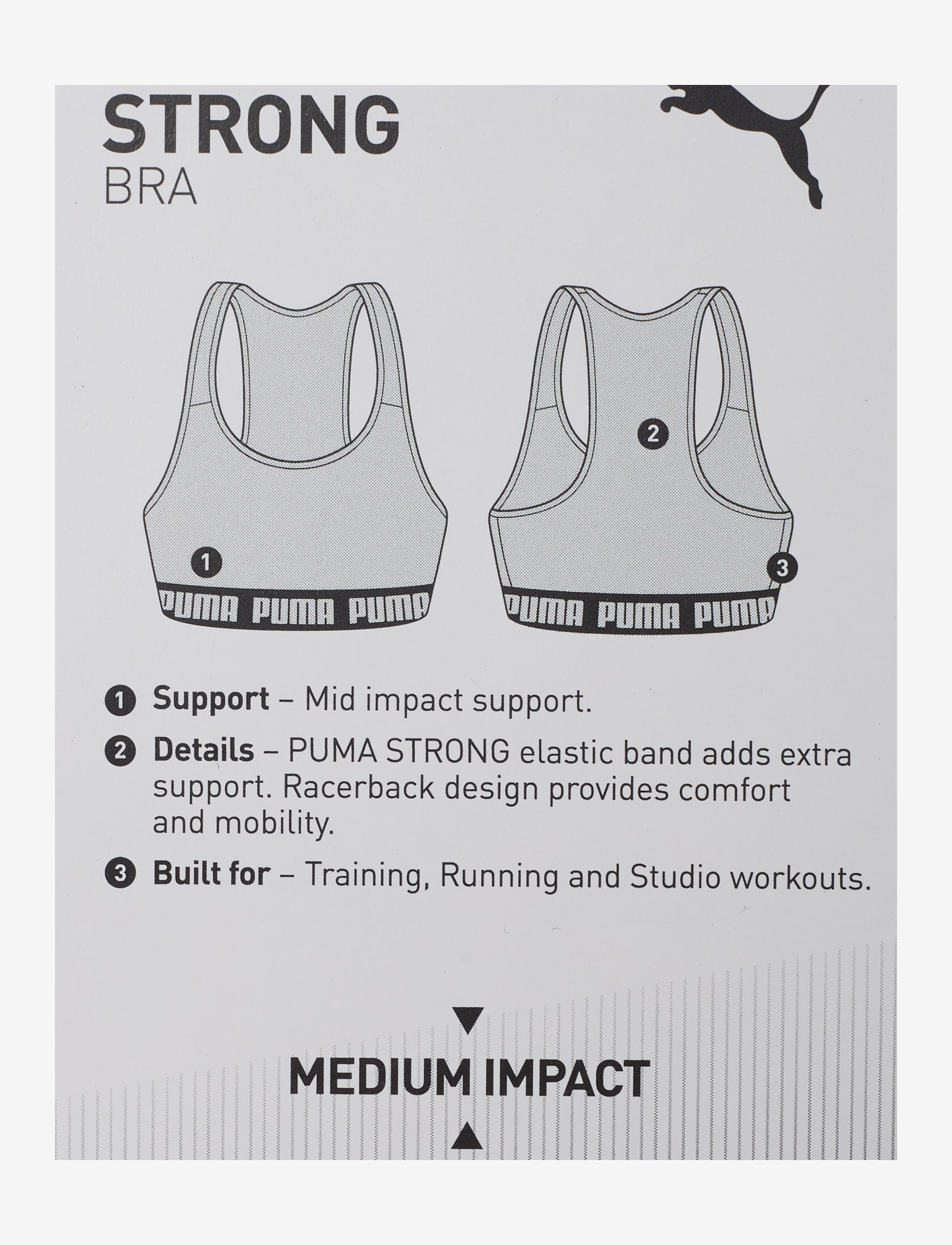PUMA - Mid Impact Puma Strong Bra - puma black - 2
