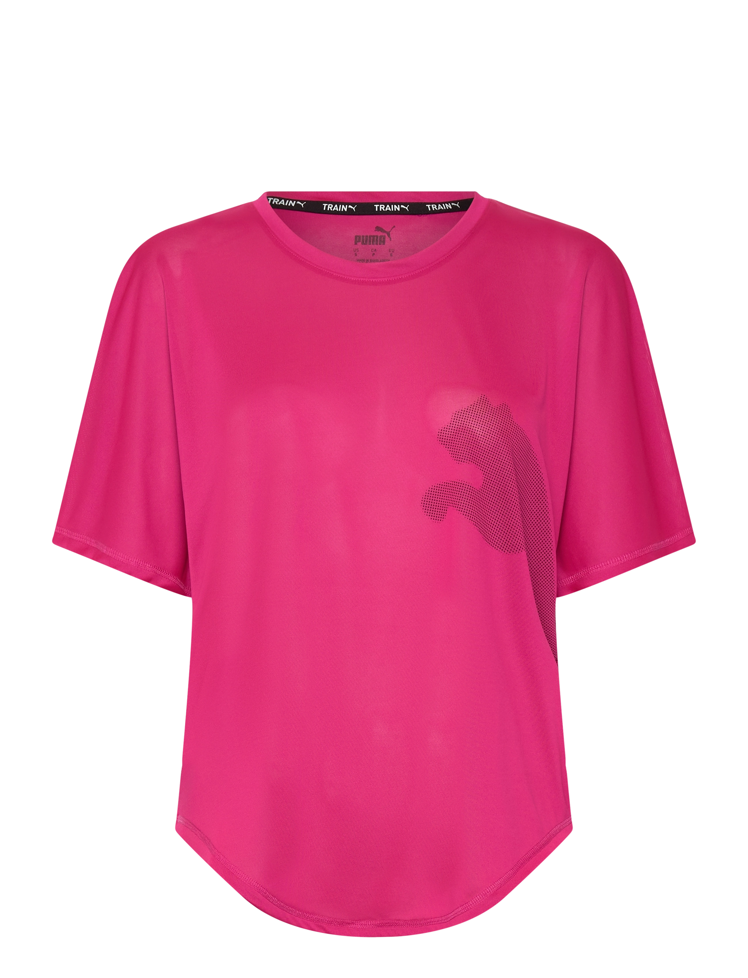 TRAIN ALL DAY BIG CAT TEE - GARNET ROSE