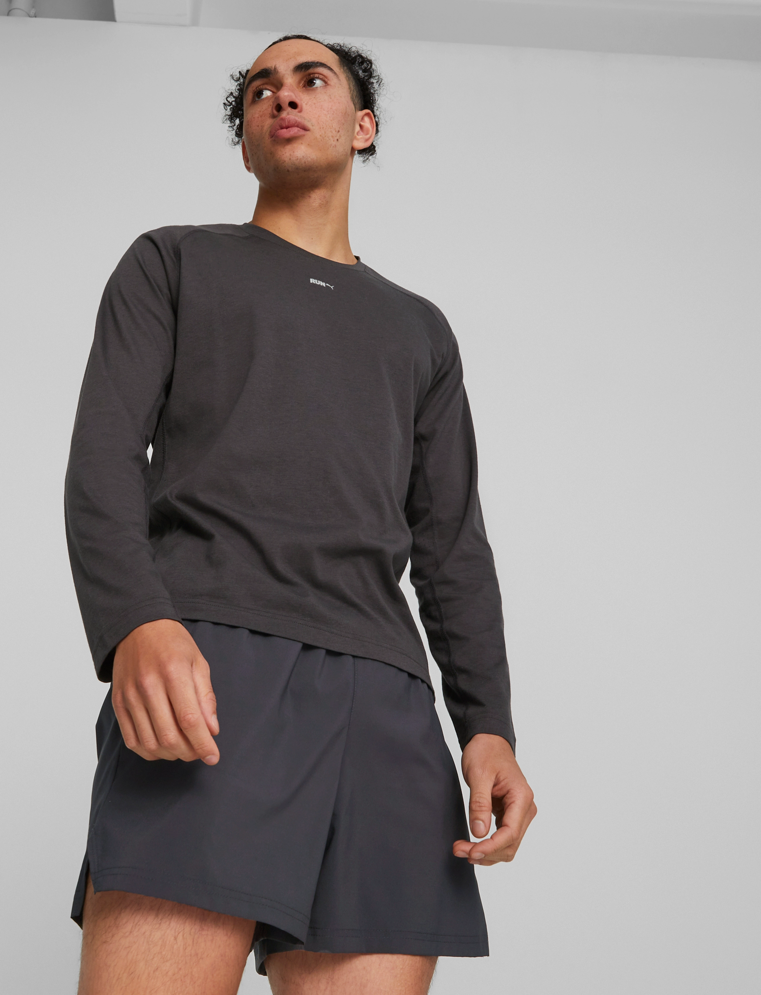 PUMA - M RUN LS TEE - flat dark gray - 2
