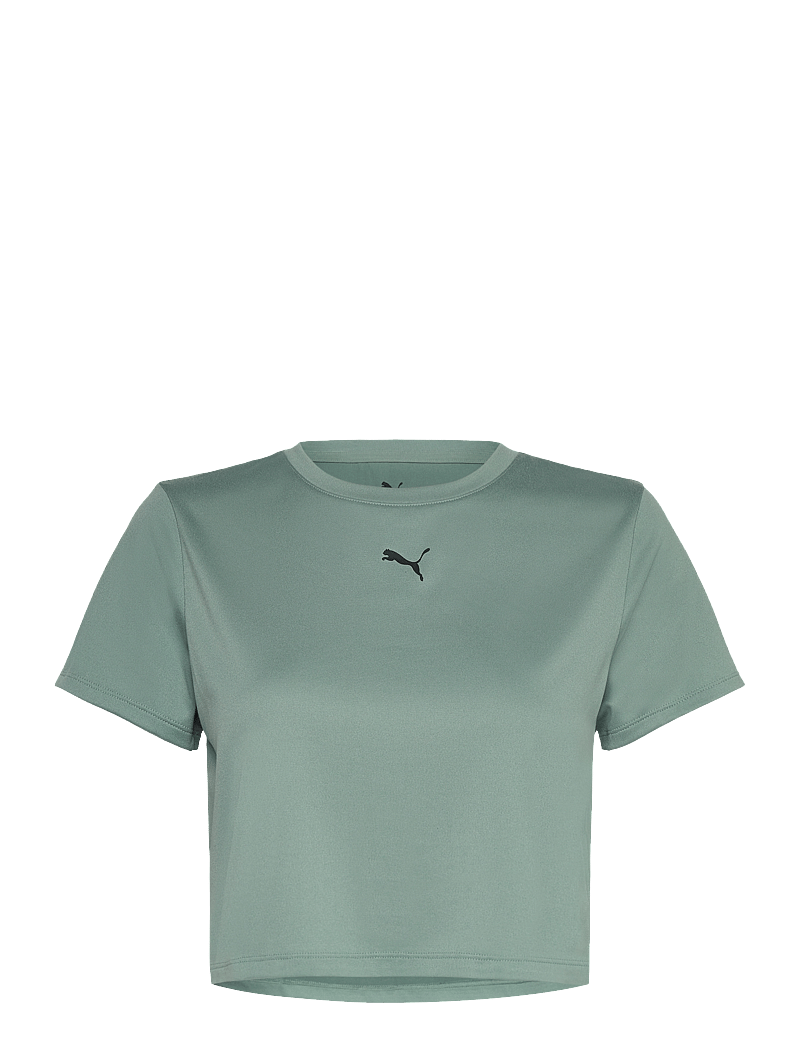 PUMA - W TAD ESSENTIAL Baby Tee - crop tops - green moon - 0