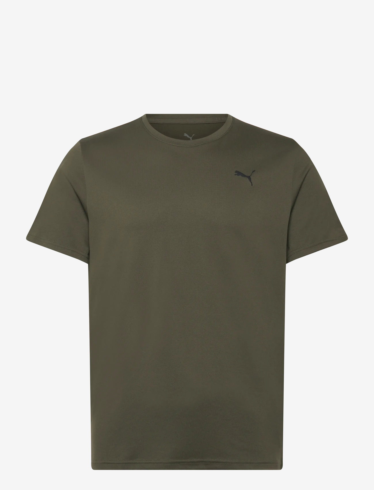 PUMA - M TAD ESSENTIALS SOLID CAT TEE (LC small cat) - t-shirts - dark olive - 0