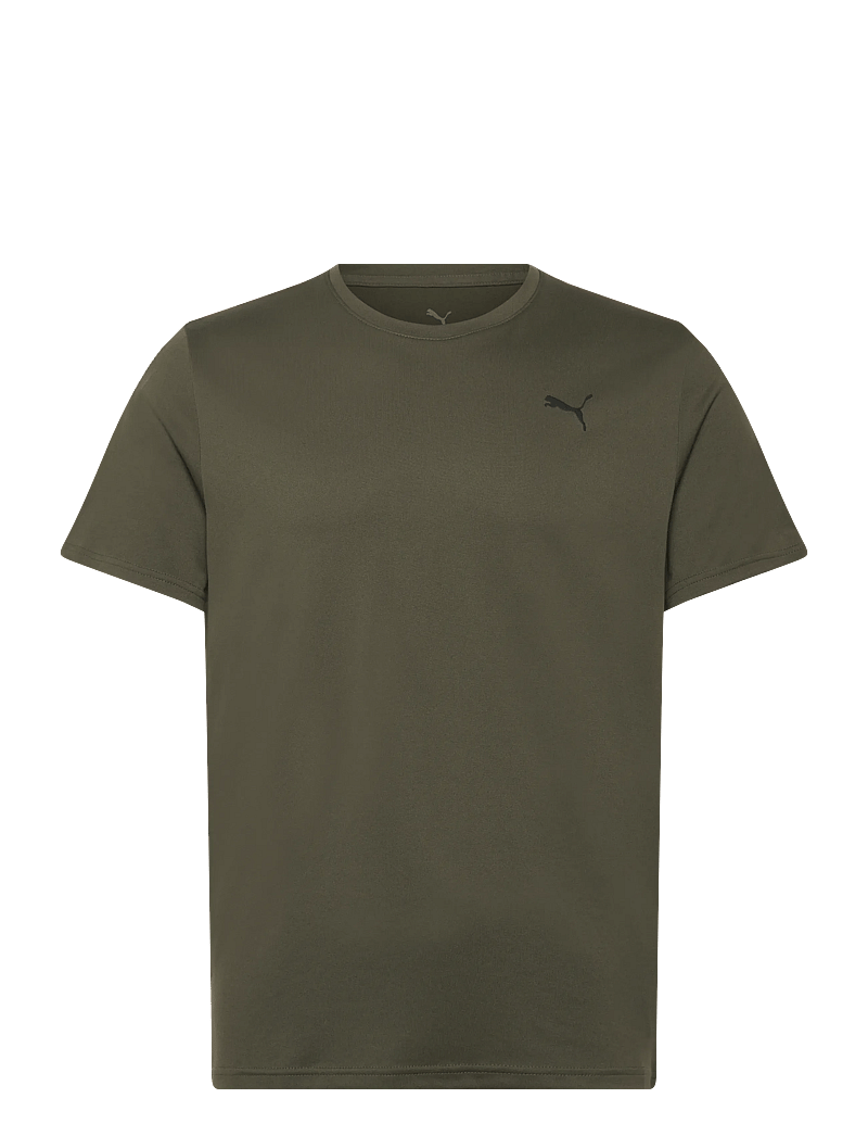 PUMA - M TAD ESSENTIALS SOLID CAT TEE (LC small cat) - t-shirts - dark olive - 0
