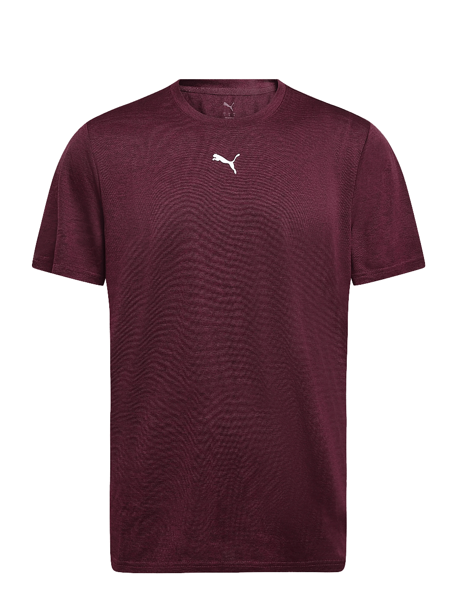 PUMA - M TAD ESSENTIALS HEATHER CAT Tee (CF small cat) - t-shirts - ruby noir heather - 0