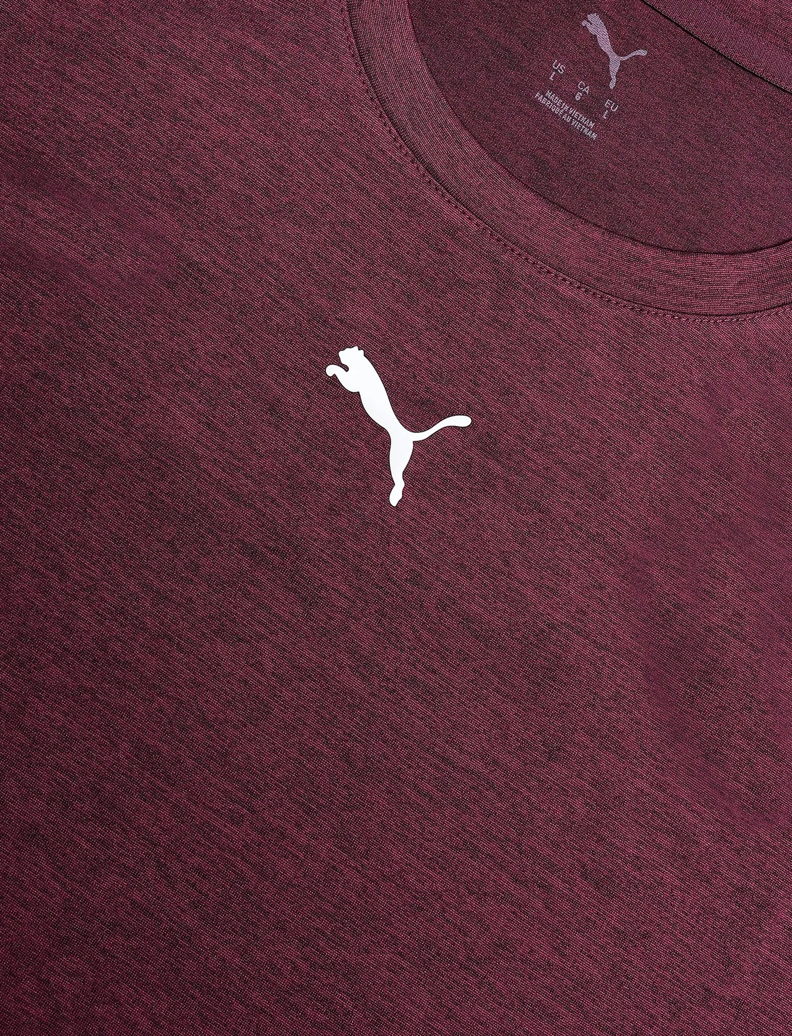 PUMA - M TAD ESSENTIALS HEATHER CAT Tee (CF small cat) - ruby noir heather - 2