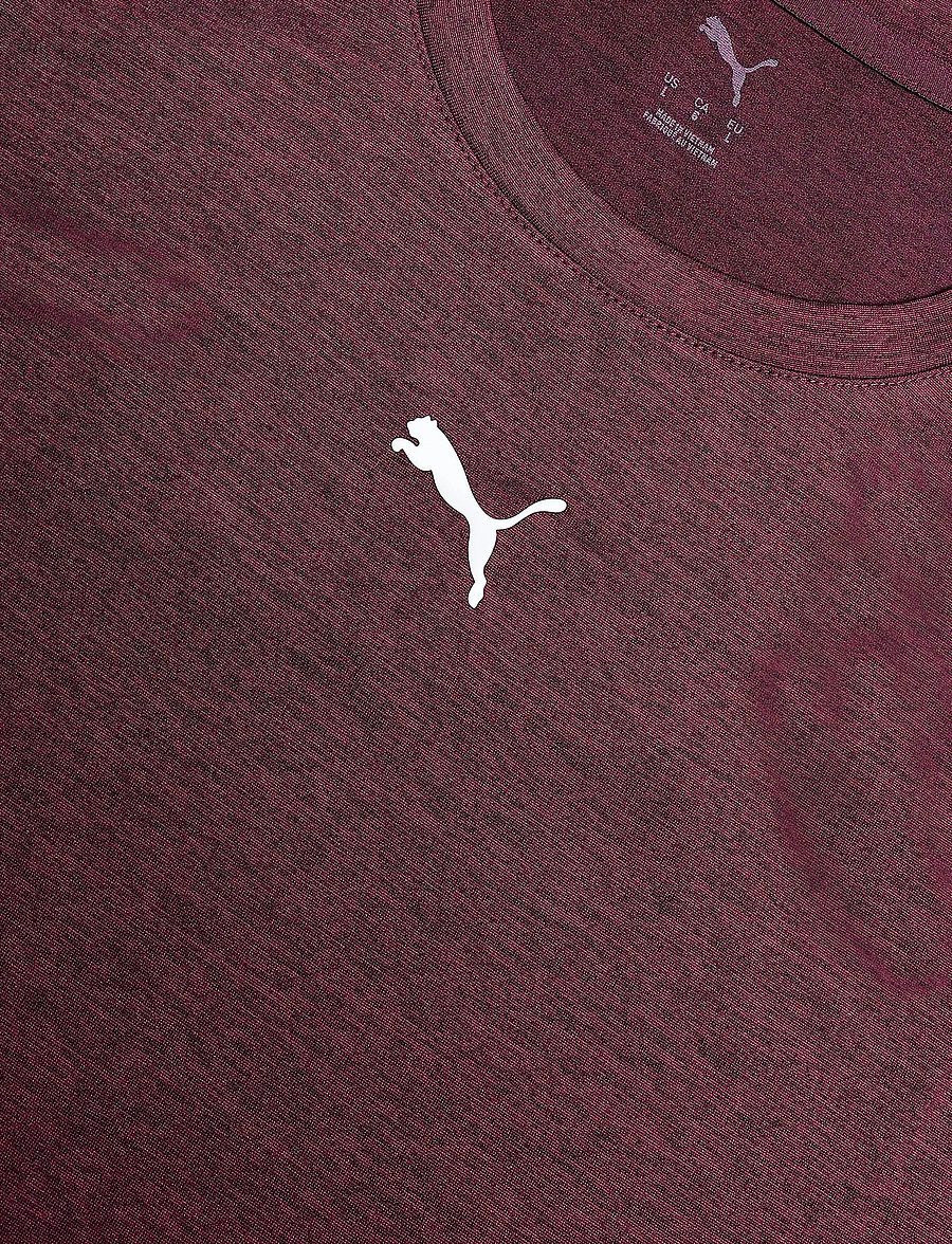 PUMA - M TAD ESSENTIALS HEATHER CAT Tee (CF small cat) - t-shirts - ruby noir heather - 2