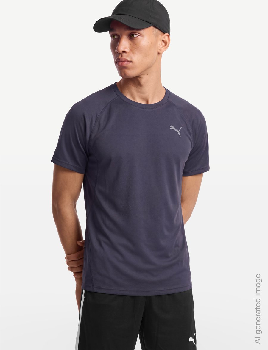 PUMA - M RUN VELOCITY TEE (POLY) - t-shirts - inky depths - 3