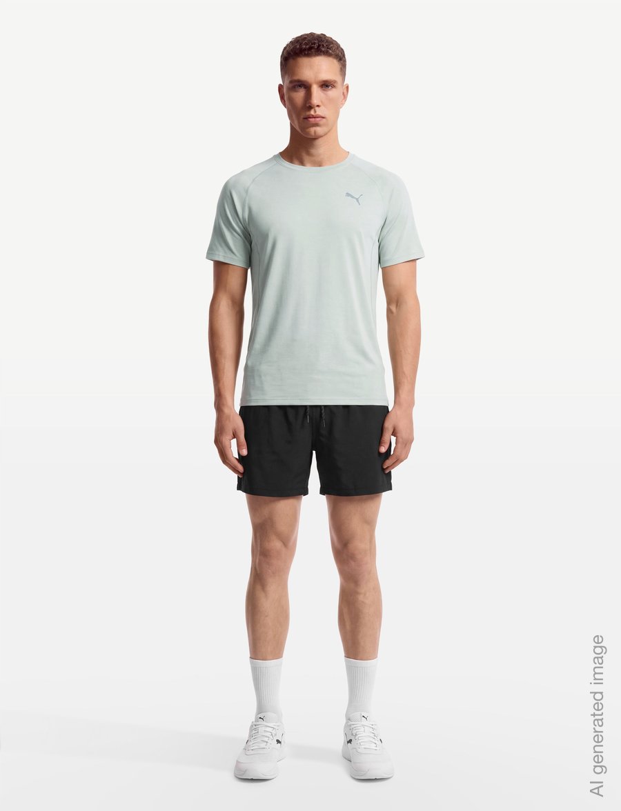 PUMA - M RUN VELOCITY TEE (TRI-BLEND) - t-shirts - creme de mint heather - 0