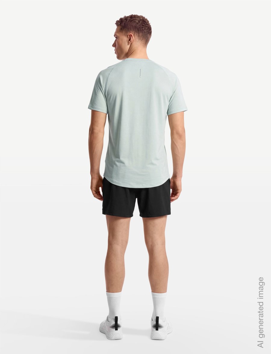 PUMA - M RUN VELOCITY TEE (TRI-BLEND) - t-shirts - creme de mint heather - 4
