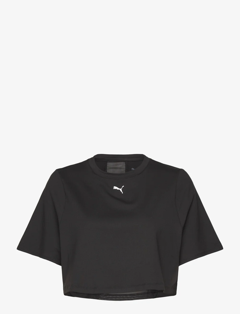 PUMA - W CLOUDSPUN MESH TEE - crop tops - puma black - 0