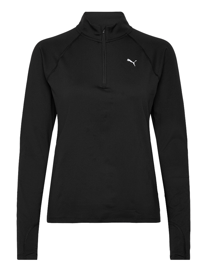 PUMA - W RUN VELOCITY CLOUDSPUN 1/4 ZIP - langærmede t-shirts - puma black - 0