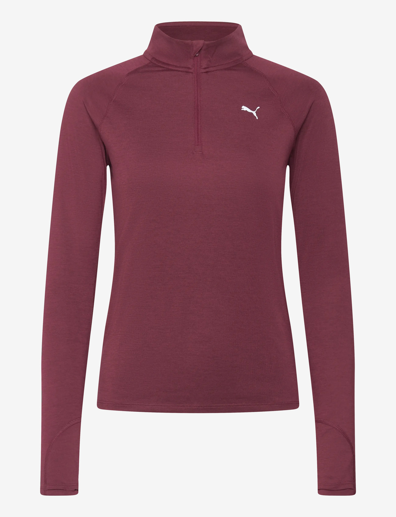 PUMA - W RUN VELOCITY CLOUDSPUN 1/4 ZIP - langærmede t-shirts - ruby shimmer-heather - 0