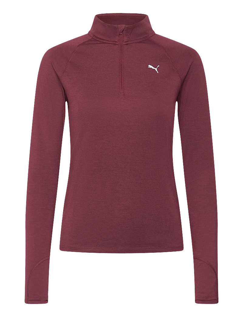 PUMA - W RUN VELOCITY CLOUDSPUN 1/4 ZIP - langærmede t-shirts - ruby shimmer-heather - 0