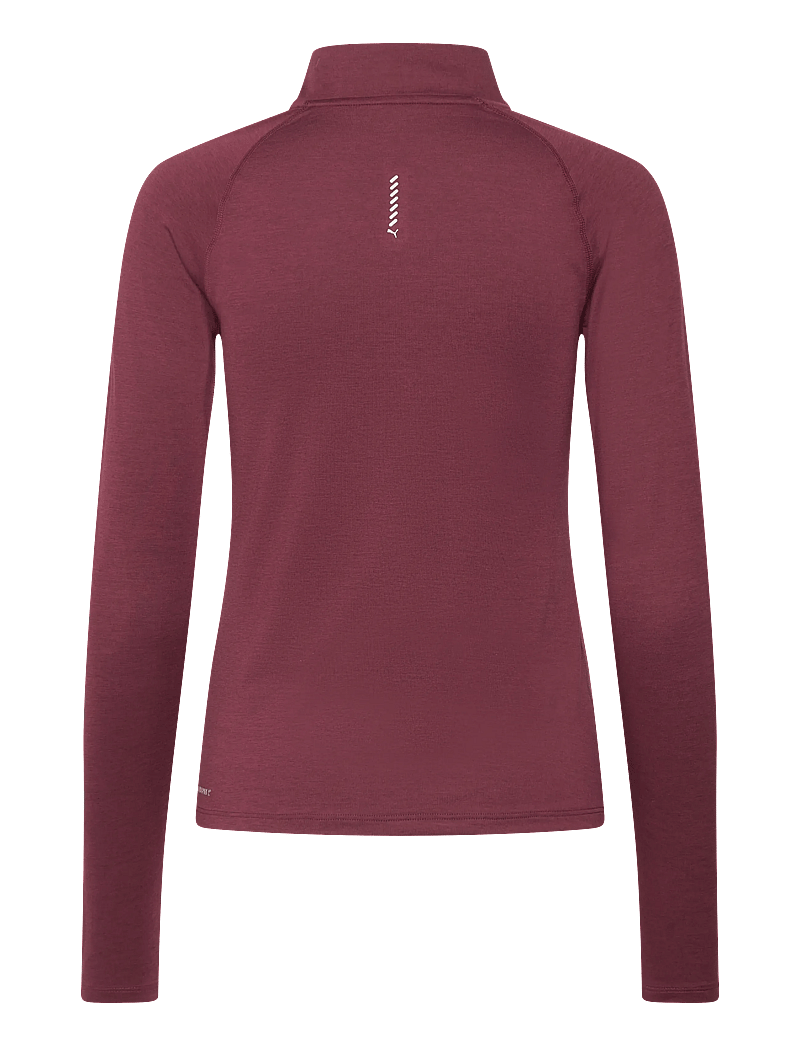 PUMA - W RUN VELOCITY CLOUDSPUN 1/4 ZIP - langærmede t-shirts - ruby shimmer-heather - 1