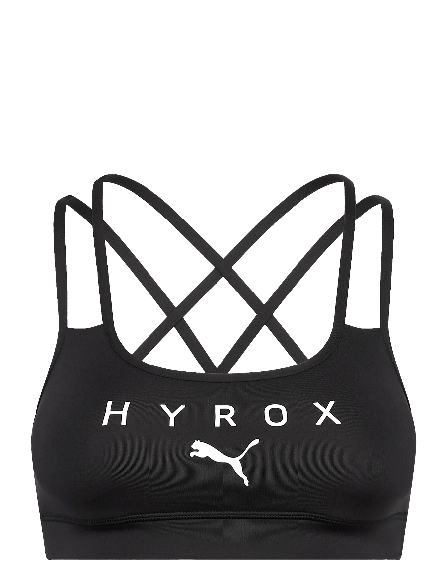 PUMA - W PUMA x HYROX MOVE STRAPPY BRA - niskie - puma black - 0