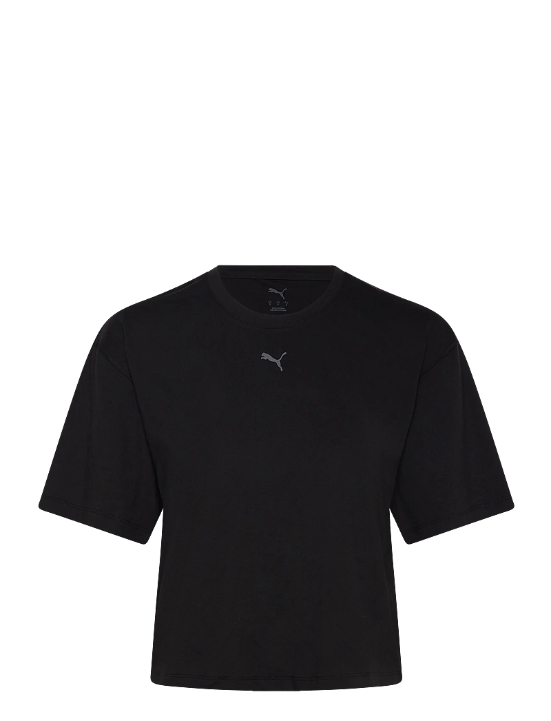 PUMA - W CLOUDSPUN RELAXED TEE - t-shirts - puma black - 0