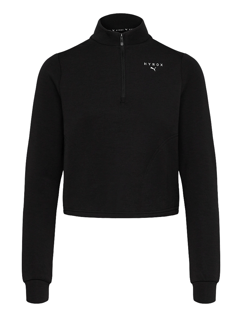 PUMA - W PUMA x HYROX CLOUDSPUN 1/4 ZIP - dressipluusid - puma black - 0