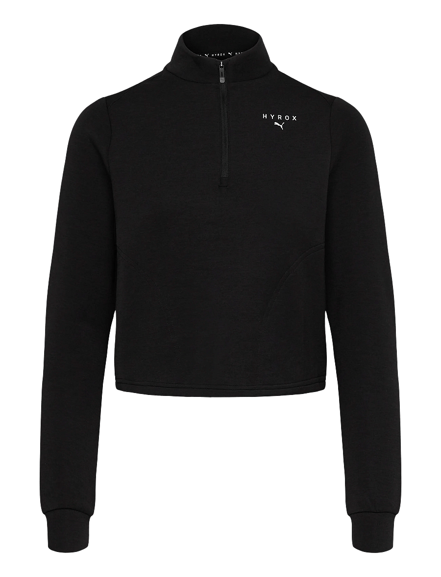 PUMA - W PUMA x HYROX CLOUDSPUN 1/4 ZIP - sweatshirts - puma black - 0