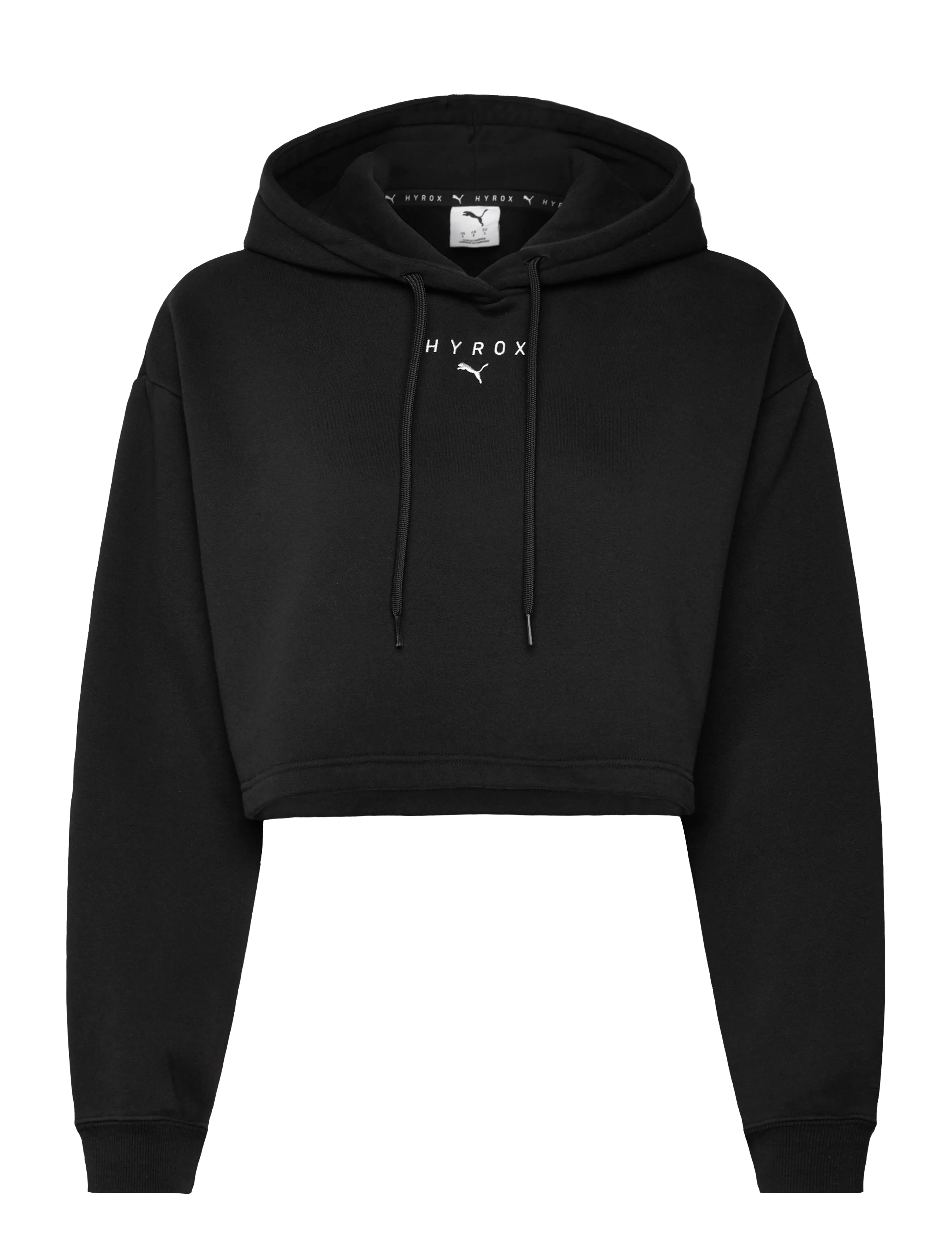 PUMA W Puma X Hyrox Heavyweight Hoodie, Kvinder, Kort Hættetrøje, Sort, Str: XL