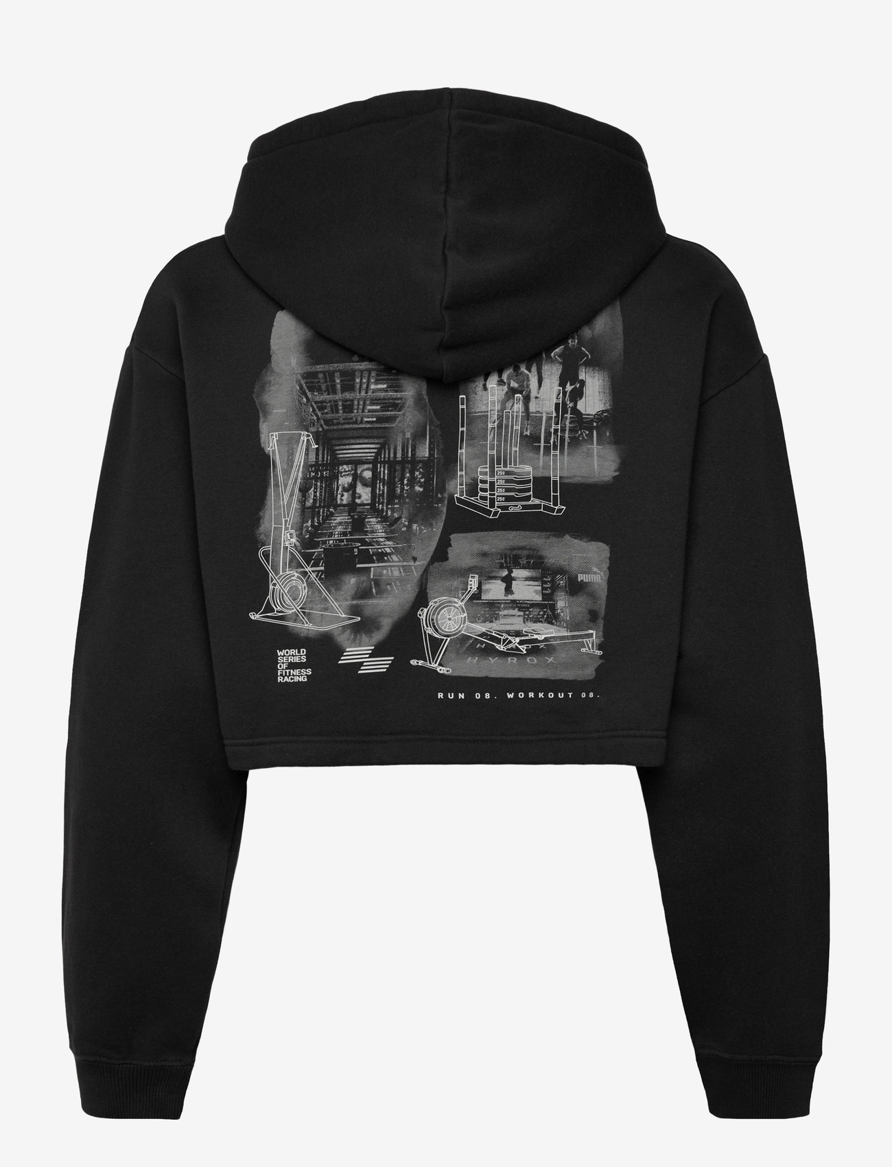 PUMA - W PUMA x HYROX HEAVYWEIGHT HOODIE - oberteile - puma black - 1