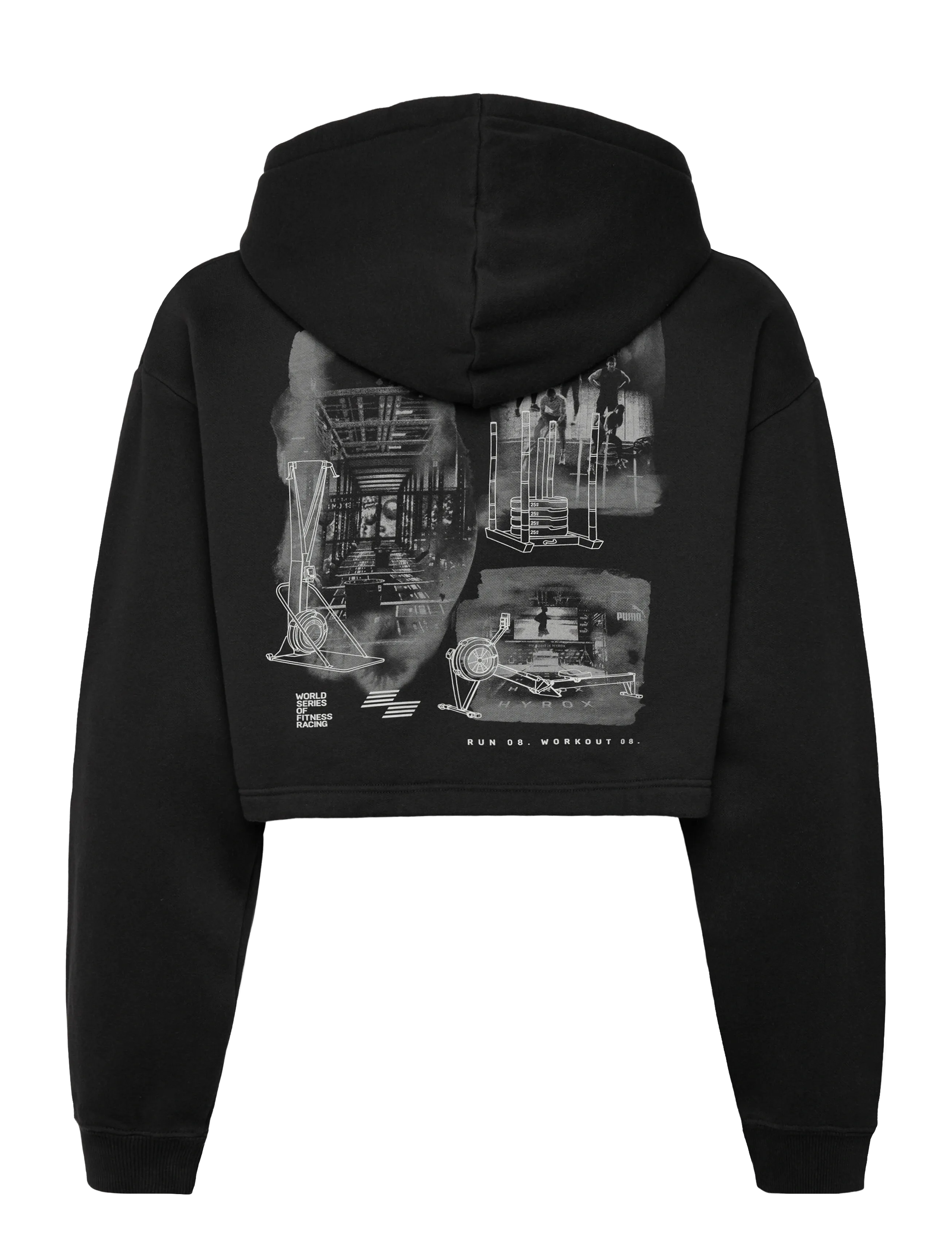 PUMA - W PUMA x HYROX HEAVYWEIGHT HOODIE - džemperi un adījumi - puma black - 1