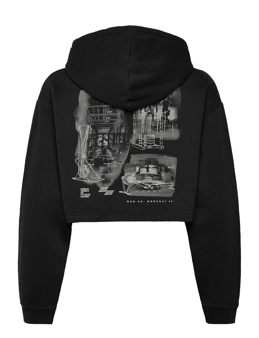 PUMA - W PUMA x HYROX HEAVYWEIGHT HOODIE - viršutinės dalies drabužiai - puma black - 1