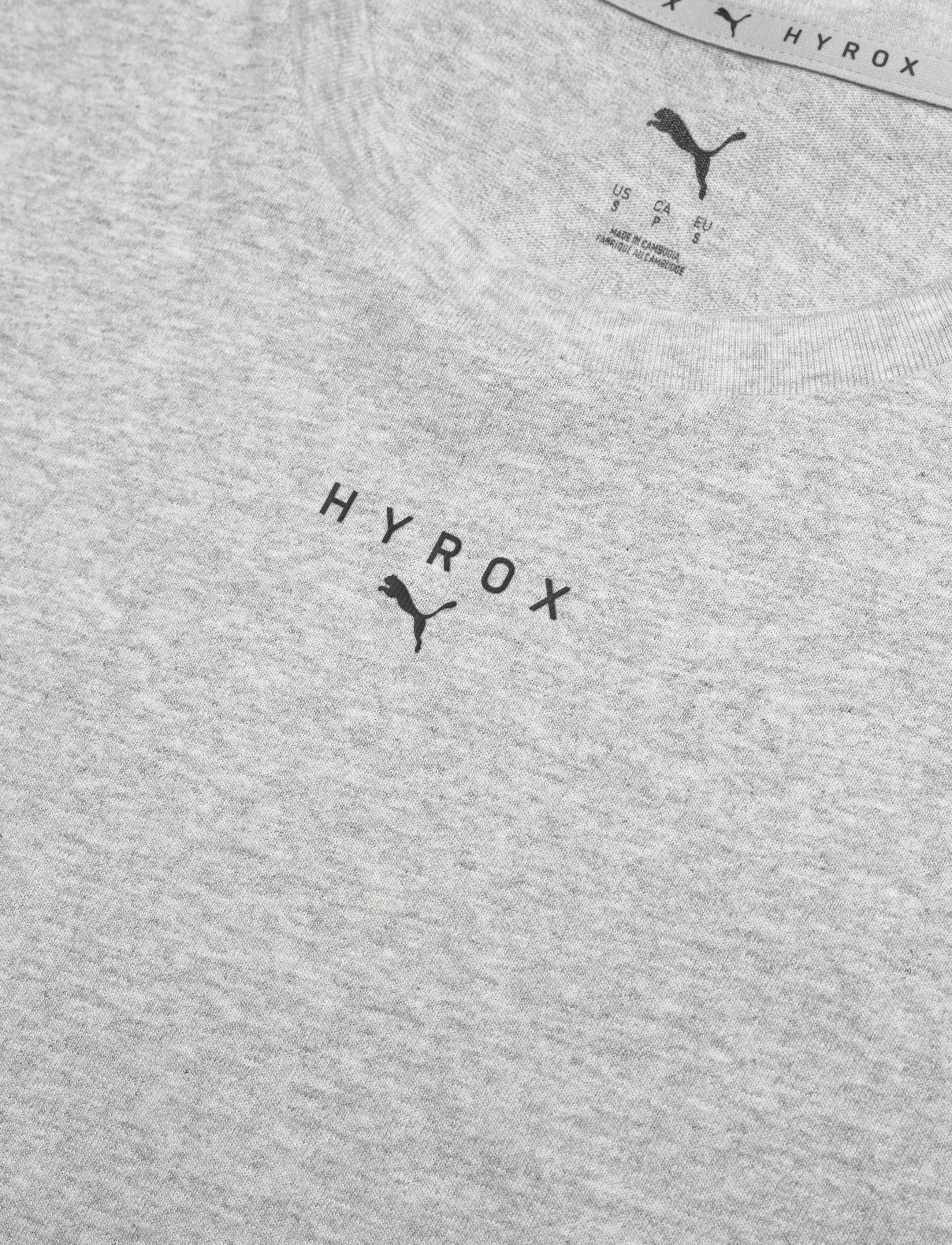 PUMA - W PUMA X HYROX CROPPED LIFESTYLE TEE - crop tops - light gray heather - 2