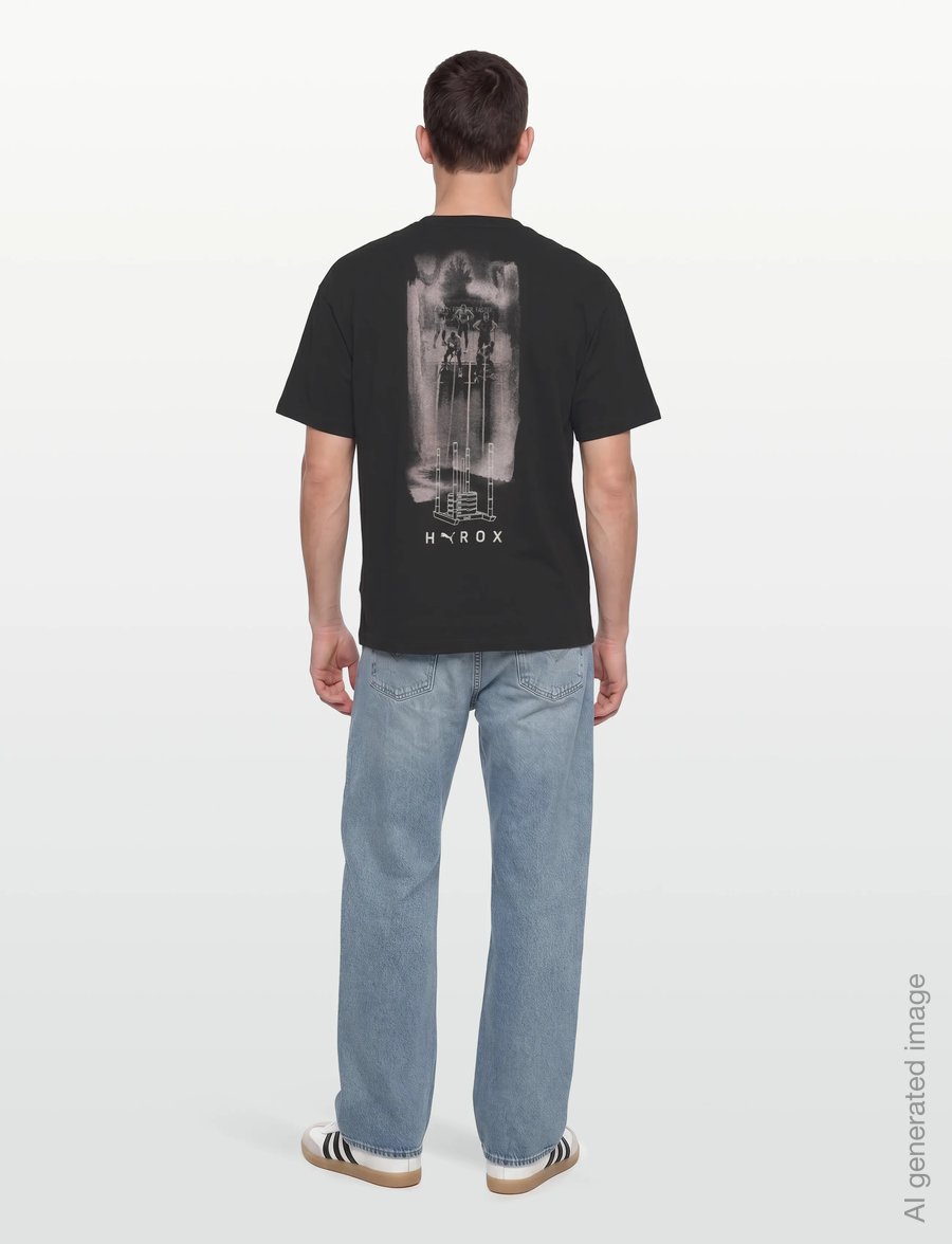 PUMA - M PUMA X HYROX LIFESTYLE TEE - oberteile & t-shirts - puma black - 4