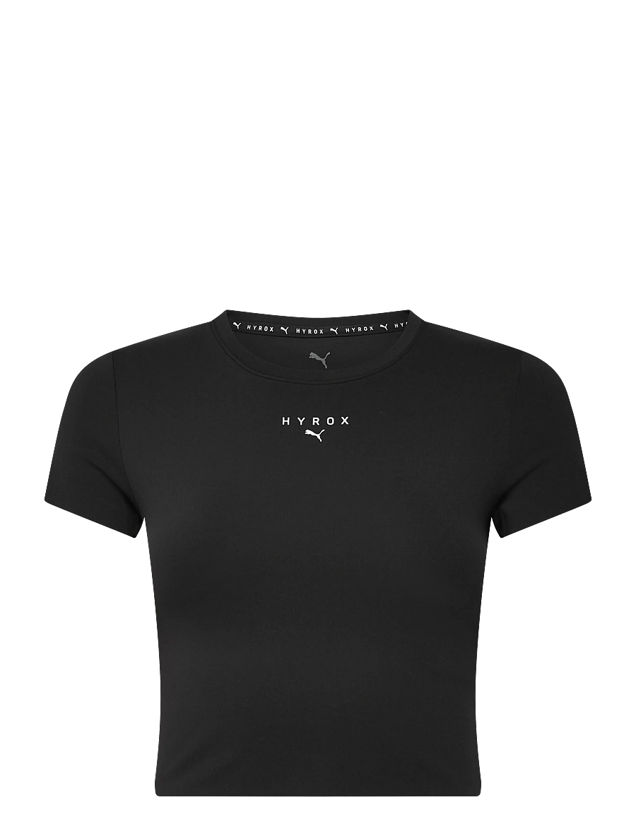 PUMA - W PUMA X HYROX SHAPELUXE SS CROP TEE - hauts courts - puma black - 0