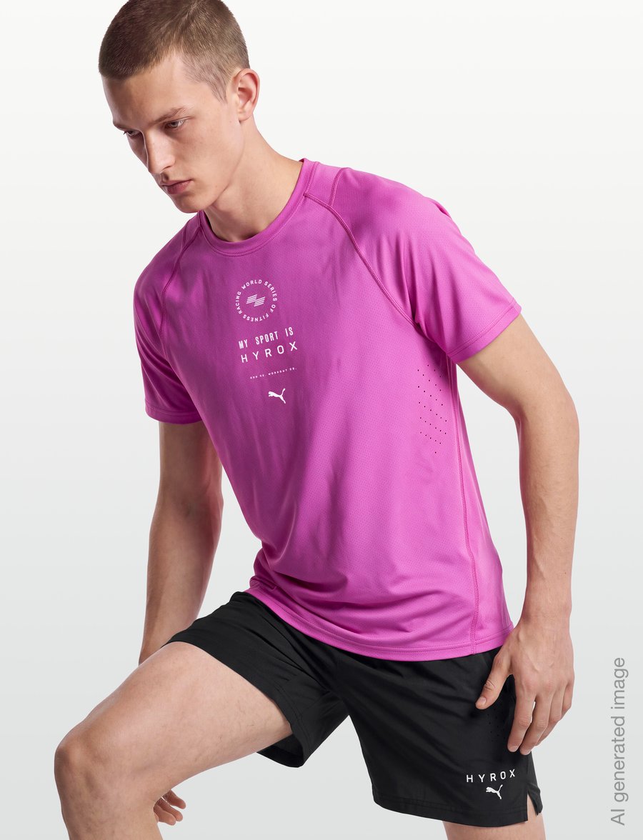 PUMA - M PUMA X HYROX DRYELITE TRAINING TEE - t-särgid - electric orchid - 3