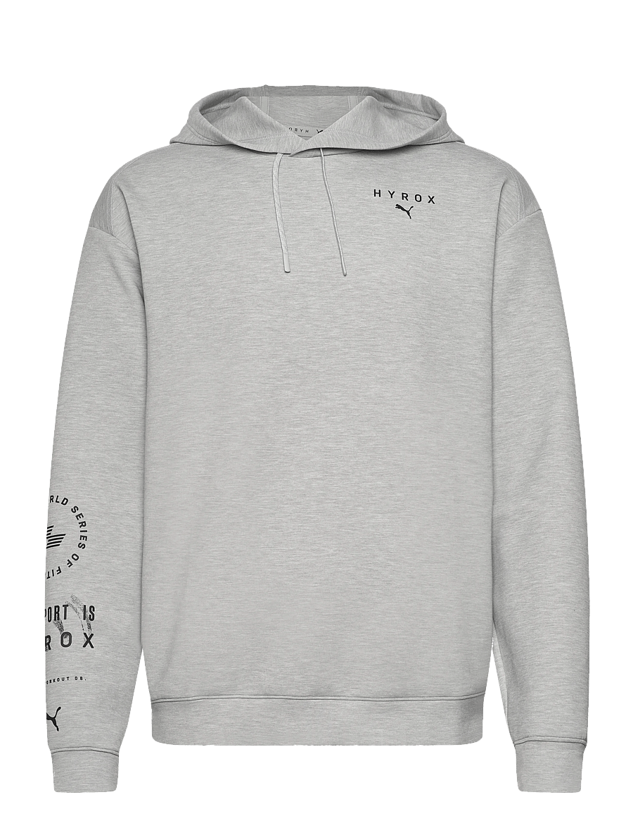 PUMA - M PUMA X HYROX CLOUDSPUN HOODIE - tops - light gray heather - 1