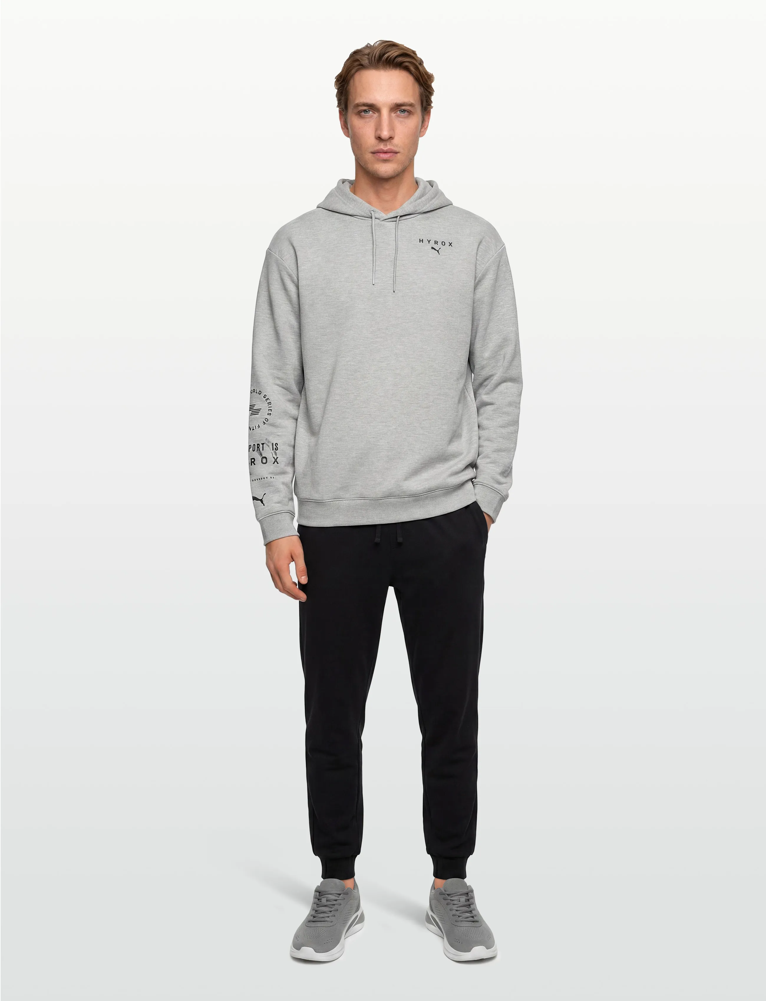 PUMA M Puma X Hyrox Cloudspun Hoodie, Mænd, Hættetrøje, Grå, Str: XL