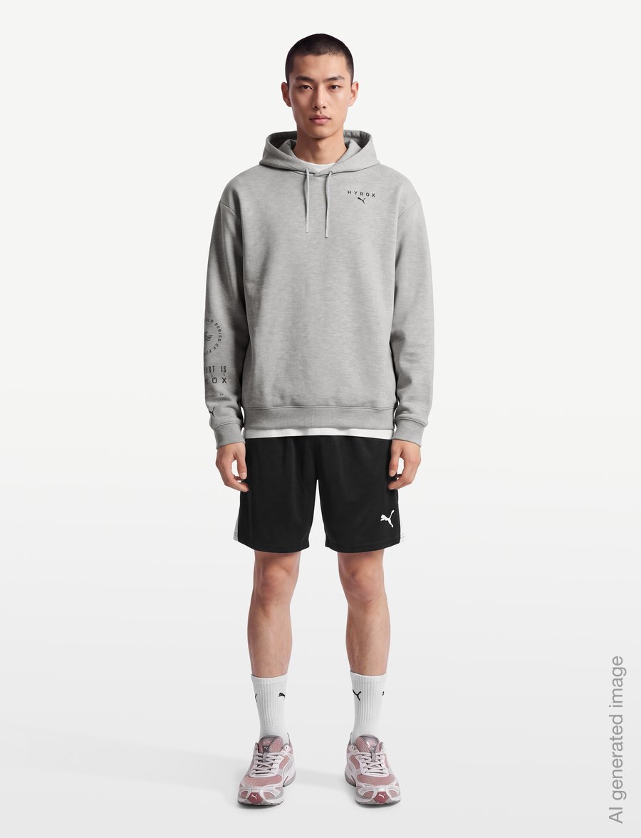 PUMA - M PUMA X HYROX CLOUDSPUN HOODIE - hūdiji - light gray heather - 0