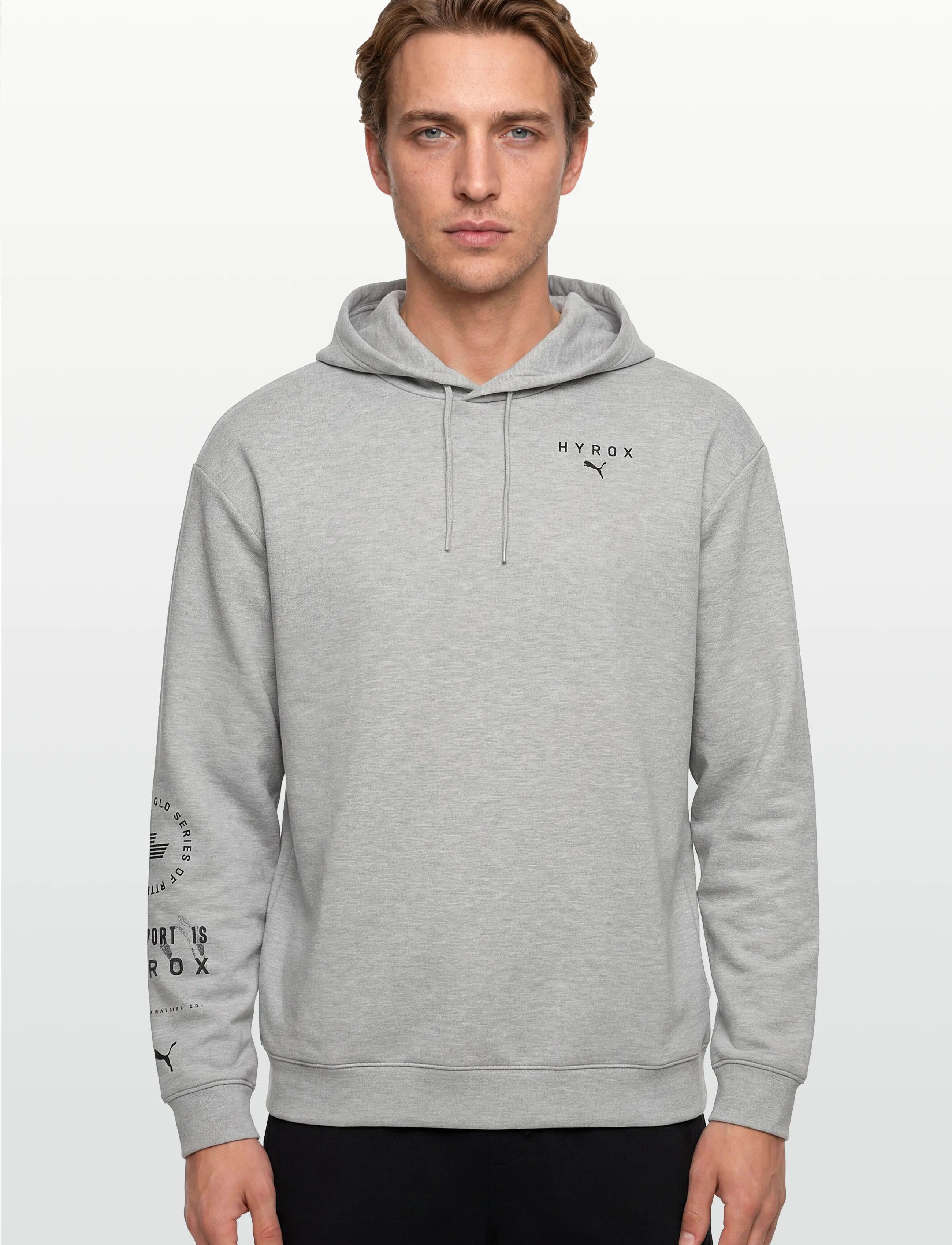 PUMA - M PUMA X HYROX CLOUDSPUN HOODIE - hūdiji - light gray heather - 4