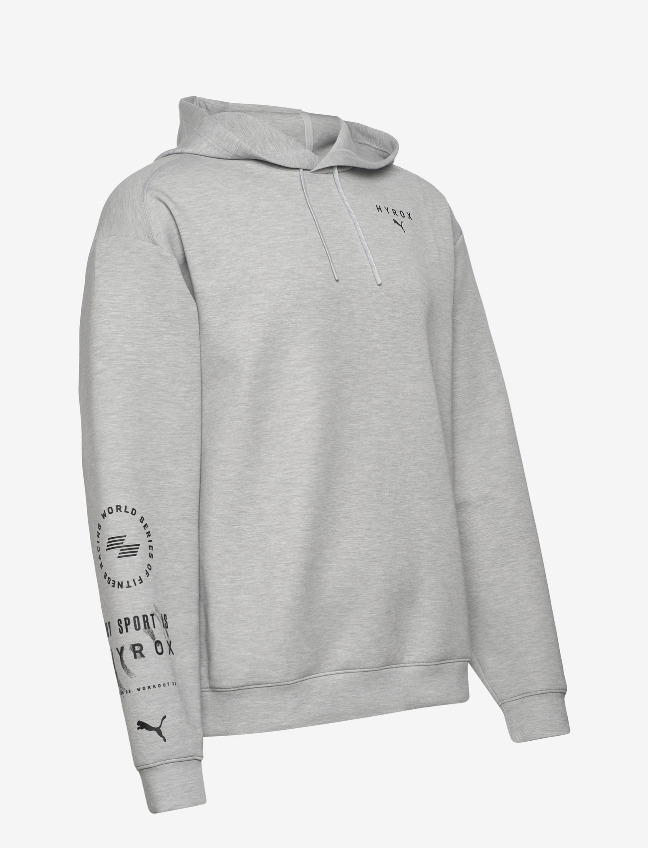 PUMA - M PUMA X HYROX CLOUDSPUN HOODIE - alussärgid - light gray heather - 2